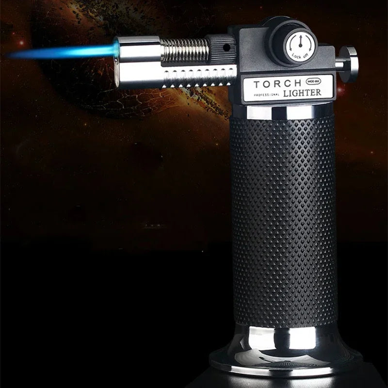 Gas Lighter Windproof BBQ Kitchen Cooking High Capacity Torch Turbine Lighter Spray Gun Jewelry Metal Welding Men's Gifts  Torch