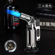 Metal Windproof Turbo Gas Lighters Welding Torch Kitchen Cooking Adjustable Flame Powerful Spray Gun Cigar Lighter For Men Gifts