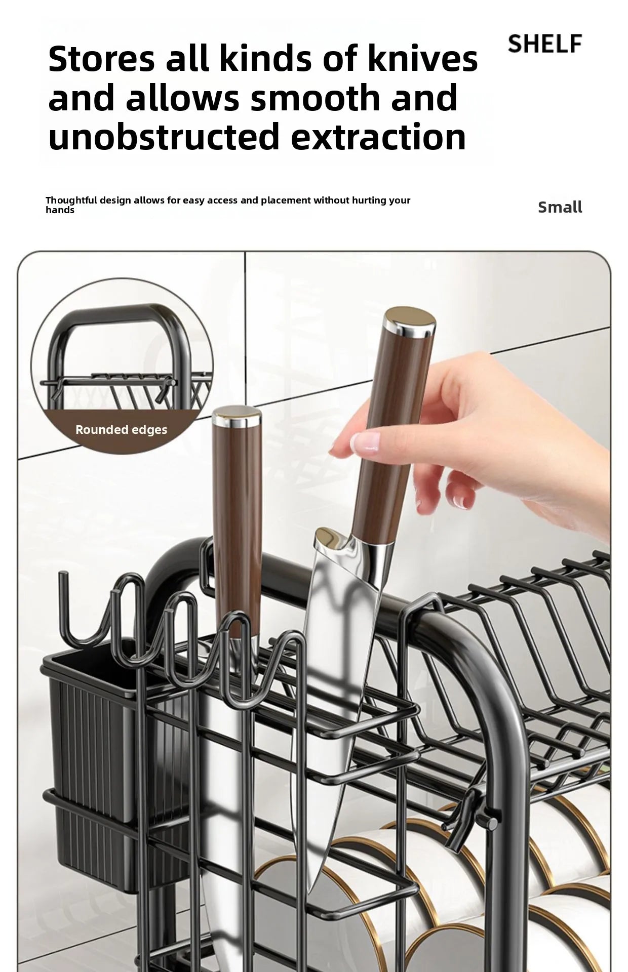 Dish Storage Rack Kitchen Shelf Dish Drain Rack Bowl Rack Cupboard Chopsticks Storage Box