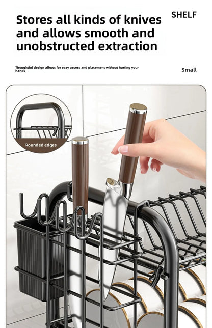 Dish Storage Rack Kitchen Shelf Dish Drain Rack Bowl Rack Cupboard Chopsticks Storage Box