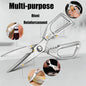 Heavy Duty Kitchen Scissors – Sharp Stainless Steel Cooking Shears for Meat, Chicken, Fish, Poultry, Herbs and Bread, Dishwasher Safe, Silver