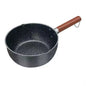 Portable Iron Omelette Pan Non-stick with Wooden Handle Wheat Stone Stockpot Noodle Pot Kitchen Supplies