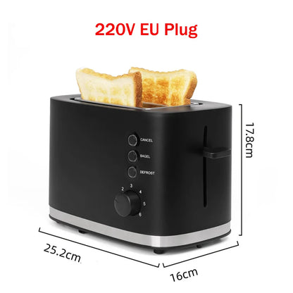 110V/220V Electric Toaster Automatic Bread Baking Machine Stainless steel Household Breakfast Toast Oven Sandwich Grill 2 Slice