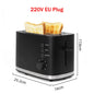 110V/220V Electric Toaster Automatic Bread Baking Machine Stainless steel Household Breakfast Toast Oven Sandwich Grill 2 Slice