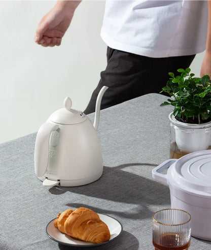 220V Electric Kettle Mini Gooseneck Kettle Pour-over Coffee Kettle 304 Stainless Steel Kettle Teapot Automatic Power Off 600ml