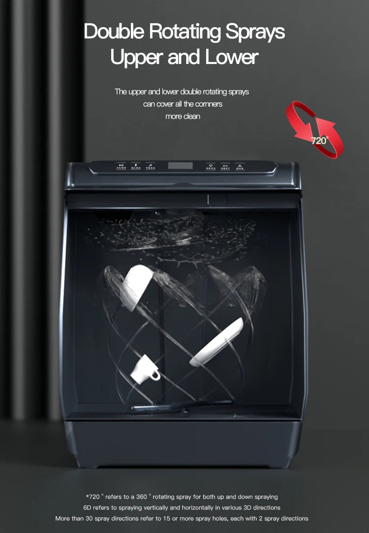 Q8-Max Household Free-installation Mini Dish Washing Portable Automatic  Freestanding Electronic Dishwasher Machine Home 8 Sets