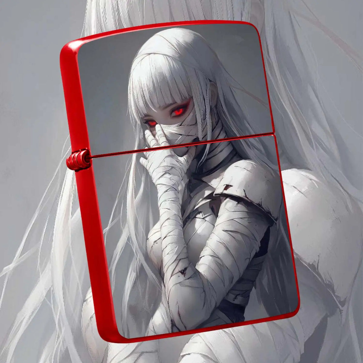 Stylish Anime Bandage Girl Red Eyes Themed Portable Igniter, Creative Two-Dimensional Art Sense Exquisite Daily Carry Item, Perfect For Gifting Self Use In Various Scenarios Like Gathering Outdoor Trip, High Recognition Uniqu