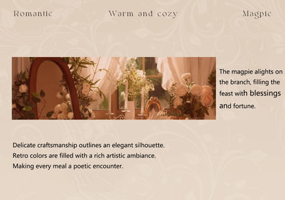 Retro Rose Household Anti-Slip full travel dish set is very luxurious luxury bowl kitchen dinner sets ceramic plates porcelain