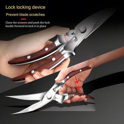 1PC，Multi-Functional Kitchen Scissors Chicken Bone Scissors Non-Slip Handle Chicken Wings Fish BBQ Scissors Kitchen Stuff
