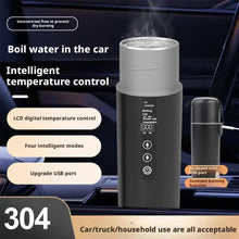 12V/24V Universal Car Electric Kettle,Fast Heating Portable Water Heater Cup For Truck Vehicle Use,Auto Shut-Off Safety Des F7S0