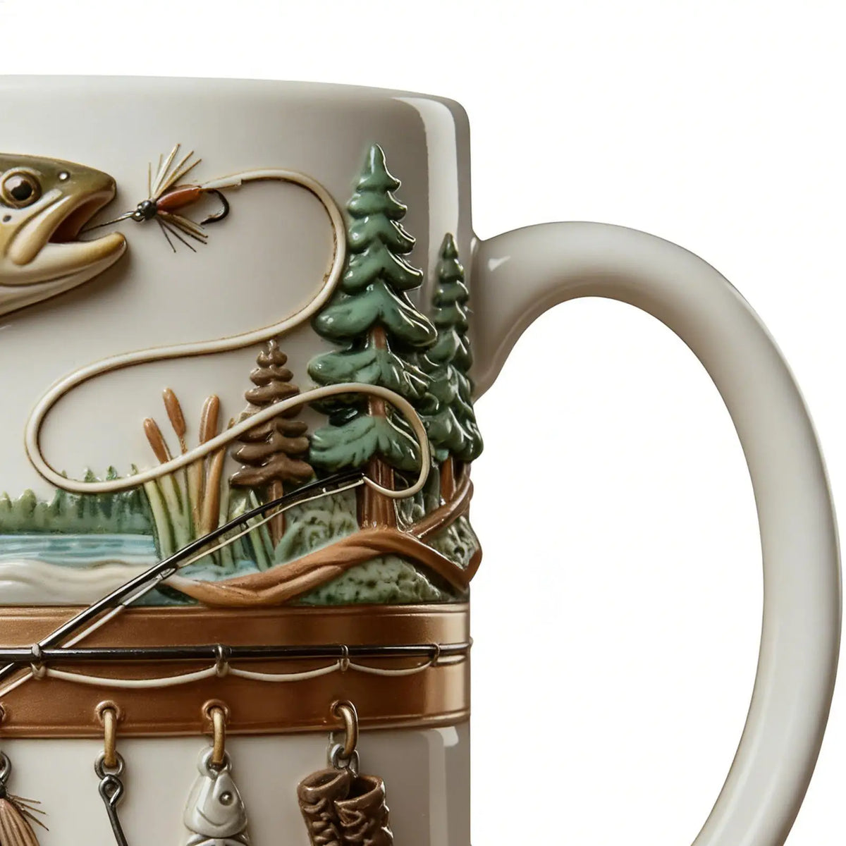 Fishing Mug 350ml Ceramic Funny Novelty Drinkware Fisherman Coffee Mug water Cup For Daily Outdoor Camping Household Use Mug