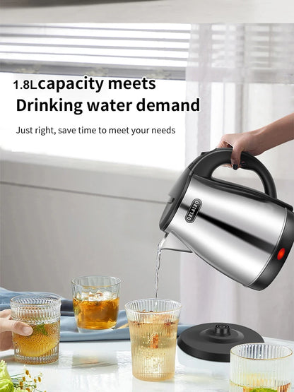 GELAIBO electric kettle, large-capacity 1.8-liter glass kettle, one-button boiling water, automatic shutdown, anti-dry function