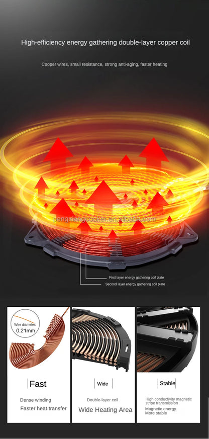 Warranty CE 3500W Industrial Hotel Restaurant Stainless Steel Electric 4 Burner Commercial Induction Cooker Manufacturer