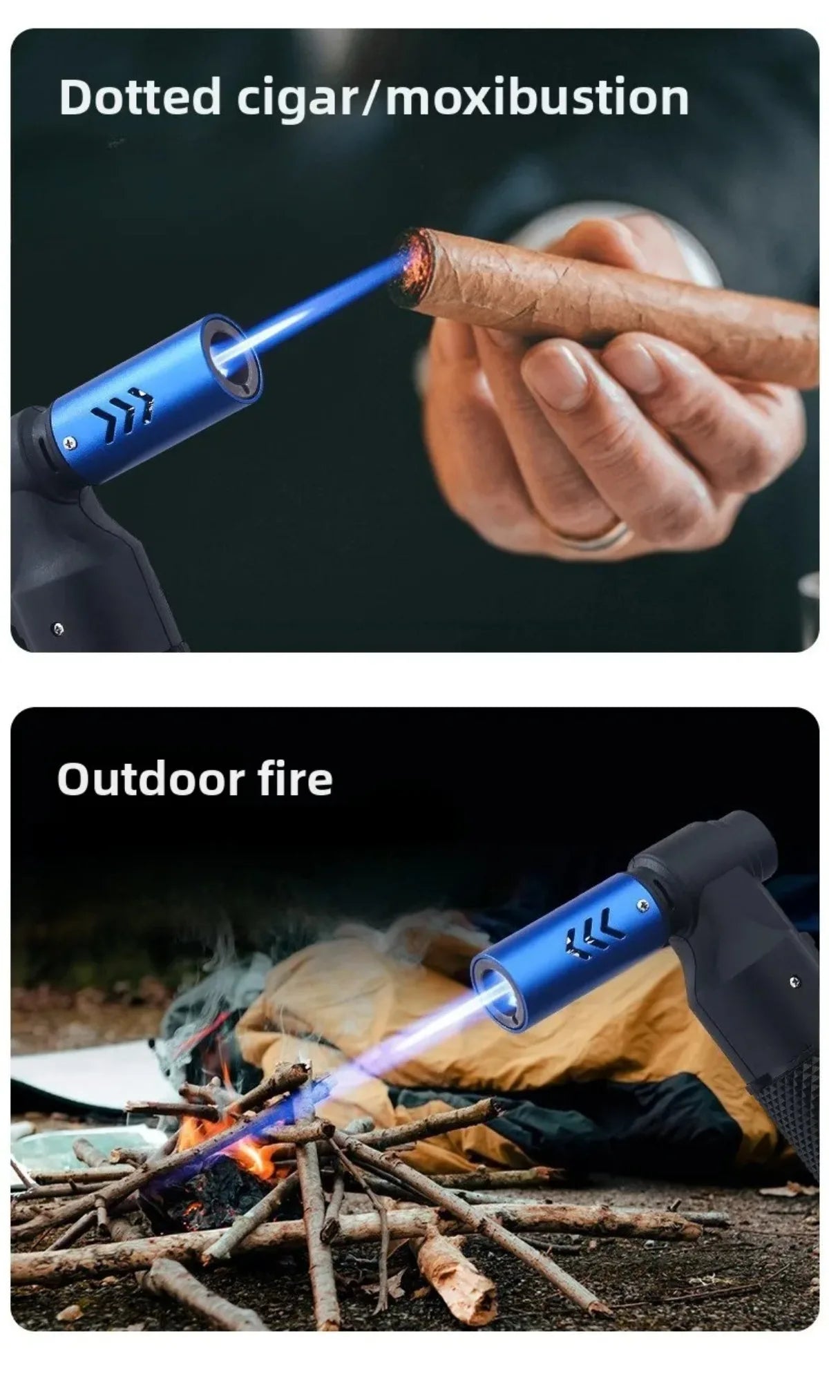 HONEST Gas Jet Butane Cigar Lighter Windproof Kitchen BBQ Metal Jewelry Welding Torch for Outdoor Camping