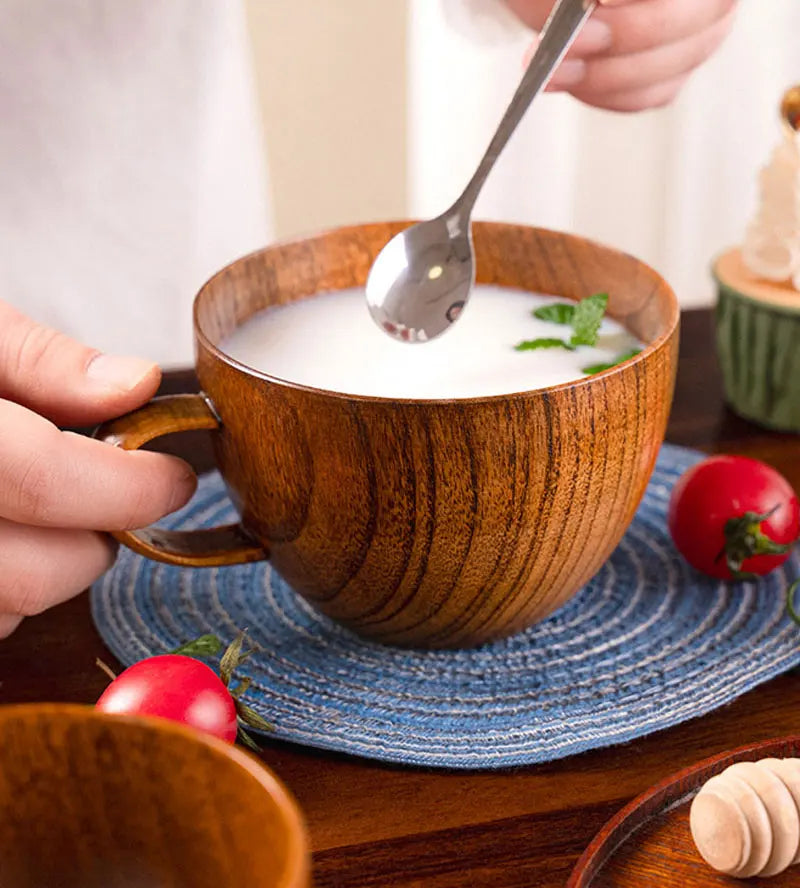 Wooden Cups Handmade Jujube Wood Handle Cups Handle Beer Coffee Milk Tea Mug Handmade Natural Kitchen Bar Drinkware Cup