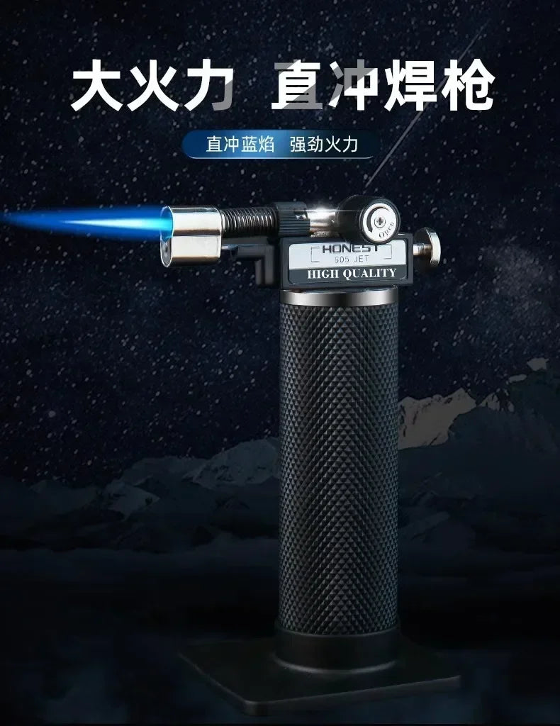 HONEST Double Flame Welding Gun Gas Torch Lighter Safety Lock Switch Jet Fire Open Fire Switching BBQ Kitchen Cigar Lighters