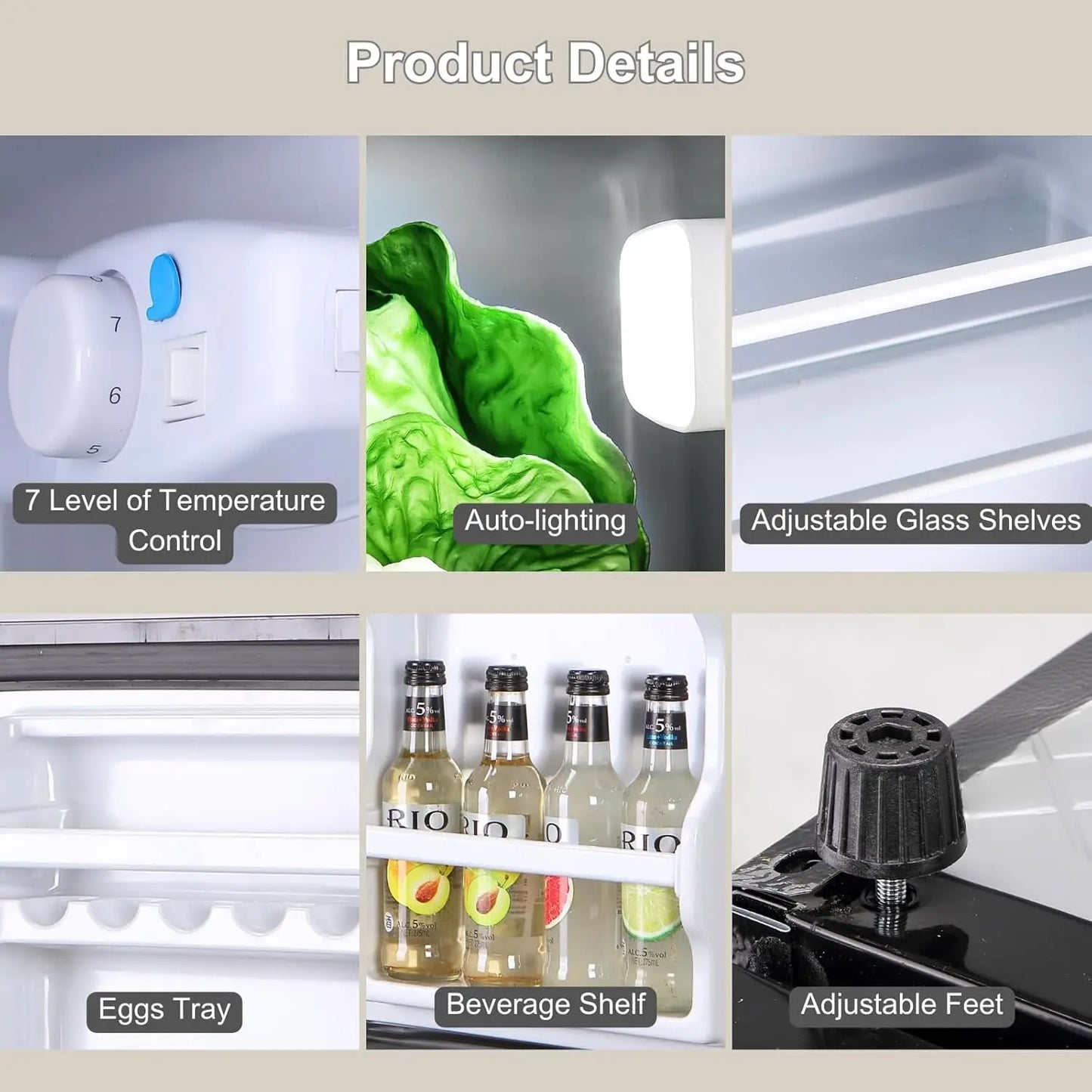 3.8 Cu.Ft Small Refrigerator with Freezer, Mini Fridge Double Door,Energy-Efficient, Large Capacity, Ideal for Office, Dorm