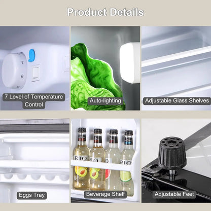 3.8 Cu.Ft Small Refrigerator with Freezer, Mini Fridge Double Door,Energy-Efficient, Large Capacity, Ideal for Office, Dorm