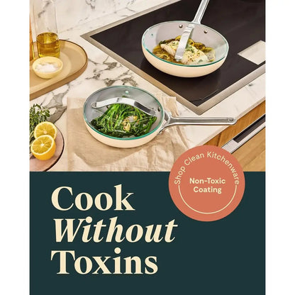 Non-Toxic 2.7 Qt Nonstick Frying Pan with Glass Lid, Oven Safe, Suitable for All Stovetops