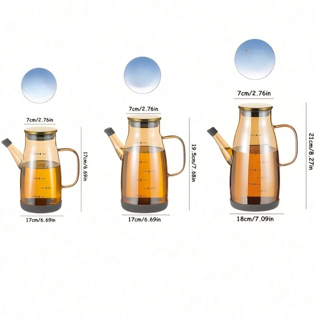 Borosilicate Glass Fuel Pumps - High-Temperature Durable, Leak-Proof Kitchen Glass Oil Bottles with Non-Drip Spouts