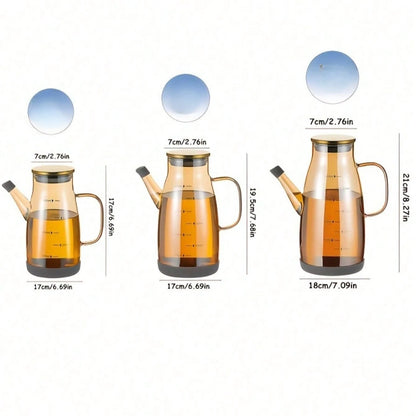 Borosilicate Glass Fuel Pumps - High-Temperature Durable, Leak-Proof Kitchen Glass Oil Bottles with Non-Drip Spouts