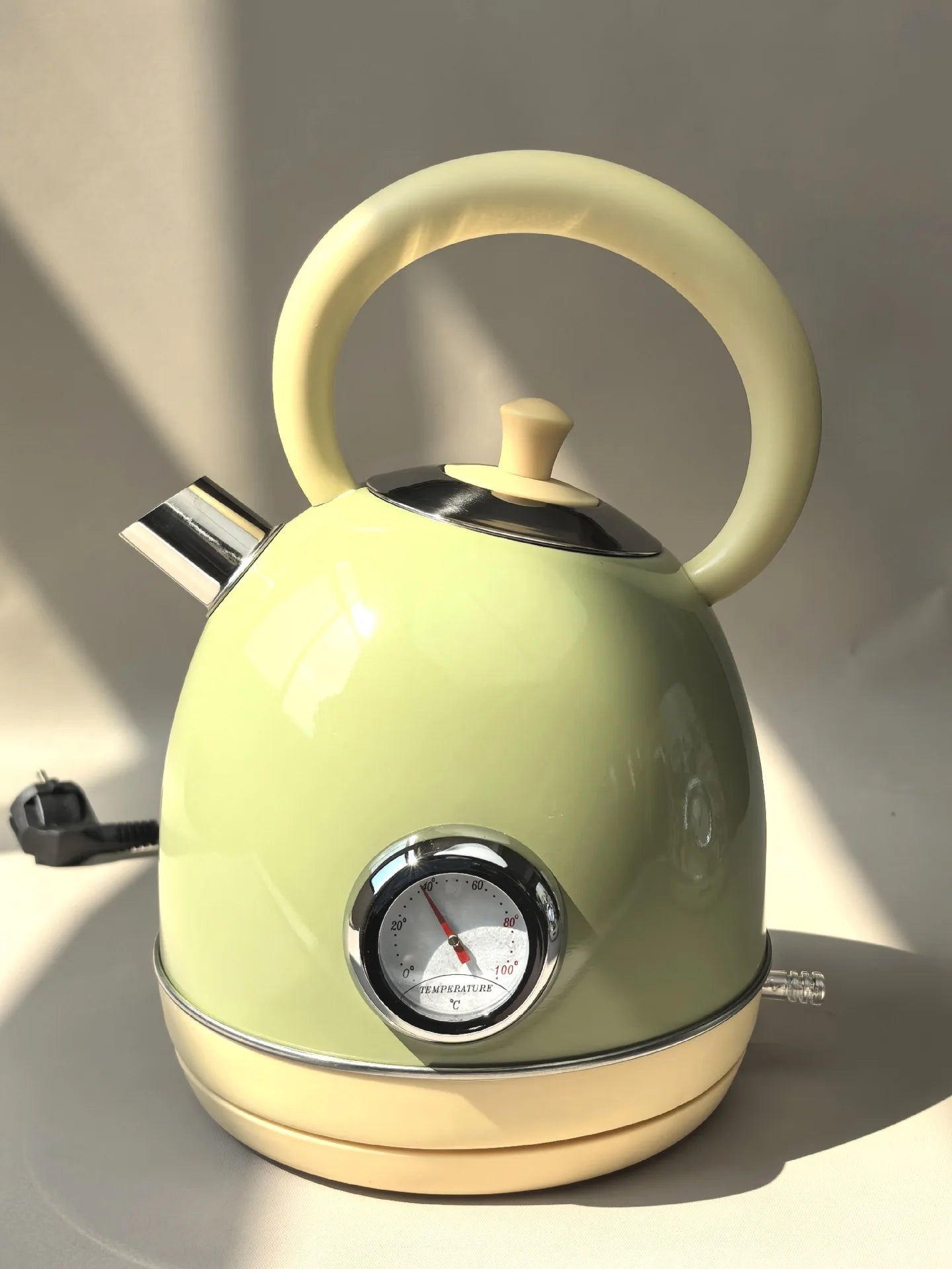 1850W Retro Printed Paint Electric Kettle Auto Power Off 304 Stainless Steel Boiling kettle With Temperature Display Teapot 1.7L