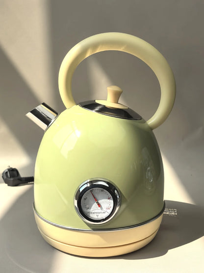 1850W Retro Printed Paint Electric Kettle Auto Power Off 304 Stainless Steel Boiling kettle With Temperature Display Teapot 1.7L