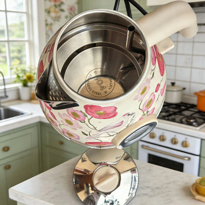 1.7L Retro Paint Electrc Kettle With Temperature Display Boiling Water Auto Power Off 304 Stainless Steel Teapot Kitchen Tools