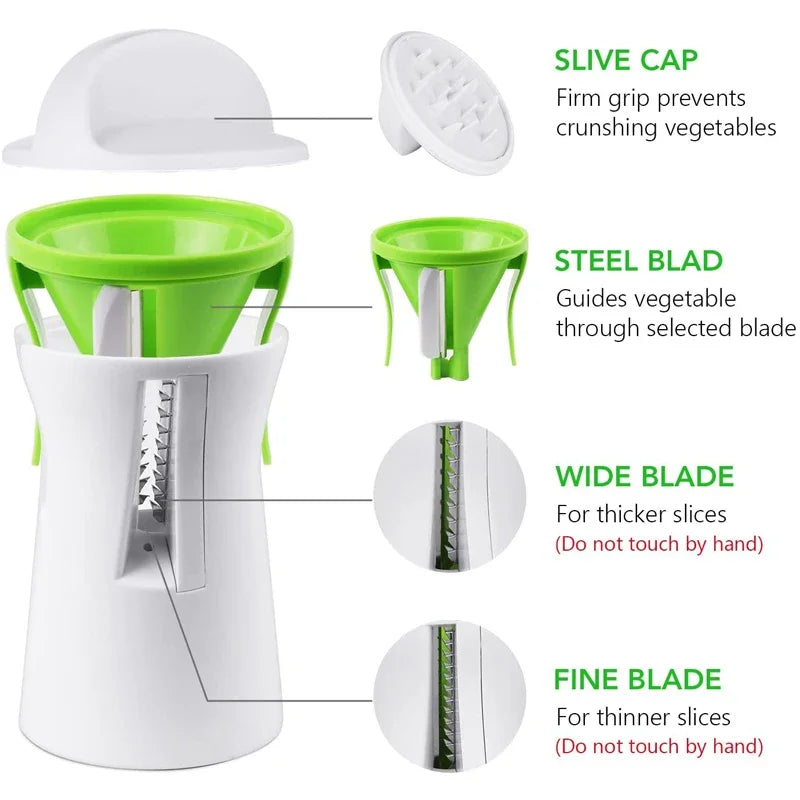 New Vegetable Spiral Shredder Spaghetti Machine Spiral Funnel Shredder Vegetable Grater