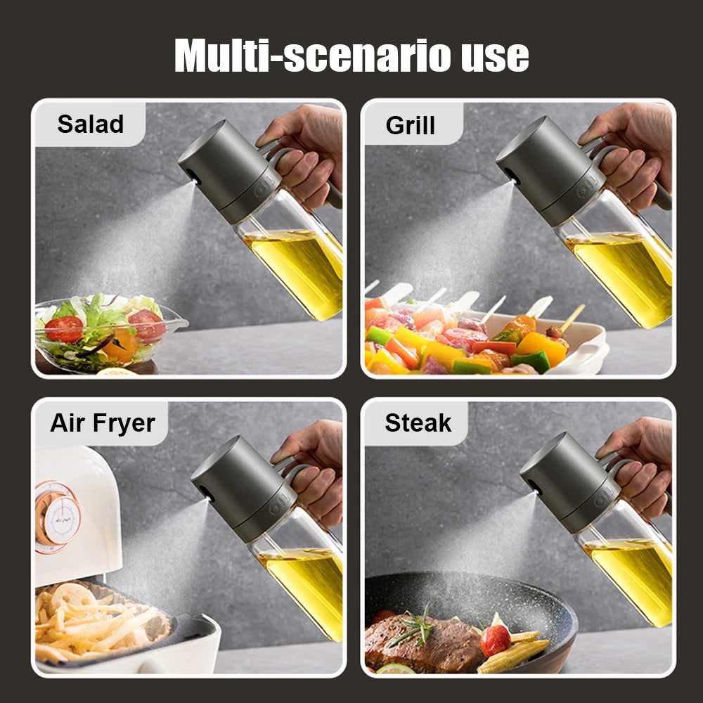 Oil Sprayer for Cooking 250ml Olive Oil Glass Spray Bottle Leakproof Kitchen Gadgets Accessories for Salads BBQ Frying Baking