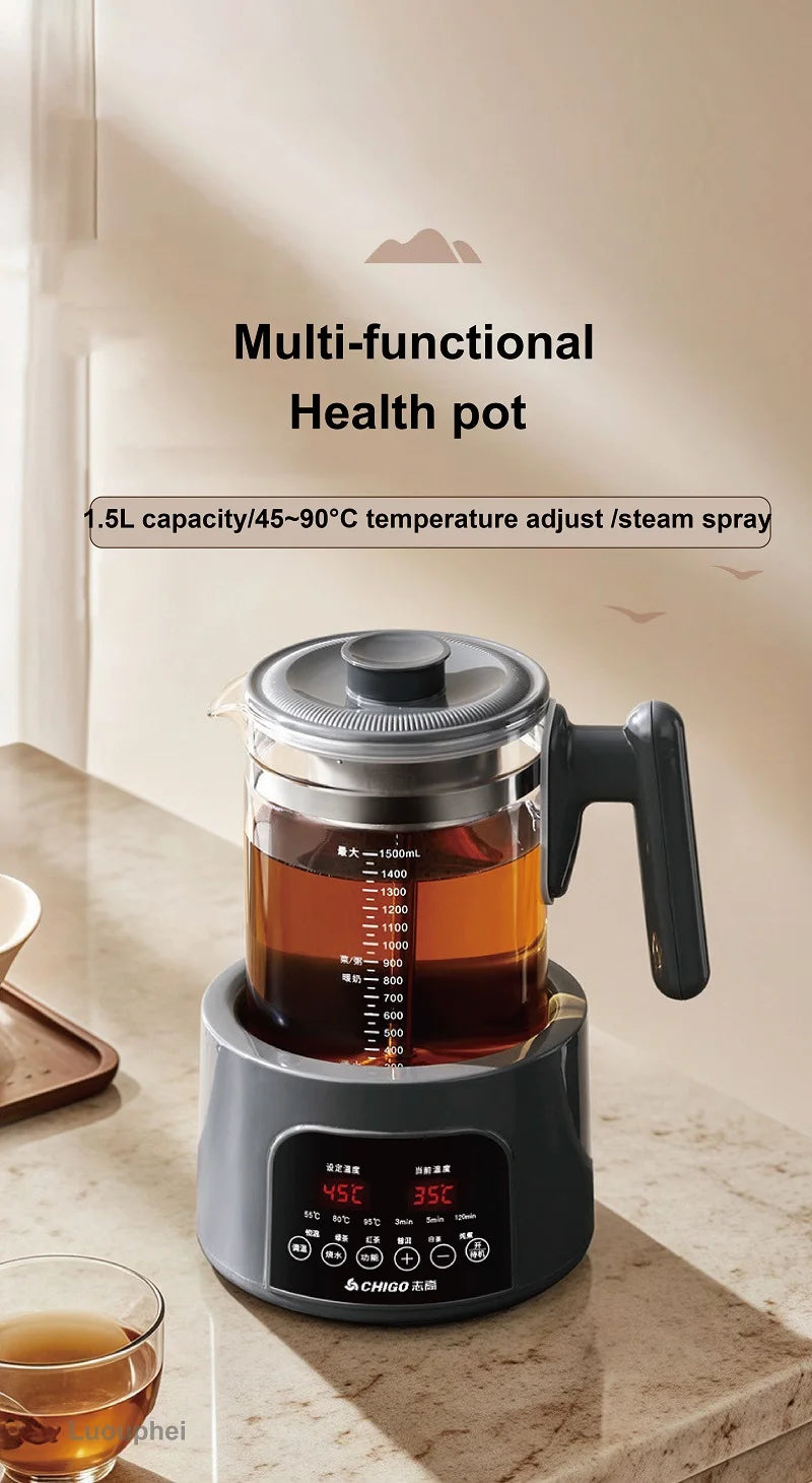 220V Health Kettle Temperature Control Pu'er Steam Teapot Baby 72h Constant Temperature Glass Milk Pot 1.5L Electric Kettle