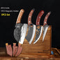 WXCOO Kitchen Knife for Cooking BBQ Lamb Beef Meat Cleaver Fruit Slicing Hand forged Butcher Knife Magnetic Knife Holder Set