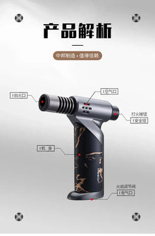 JOBON Metal High Power Spray Gun Windproof Blue Flame Gas Torch Lighter Safety Lock Switch Outdoor BBQ Kitchen Cigar Lighters