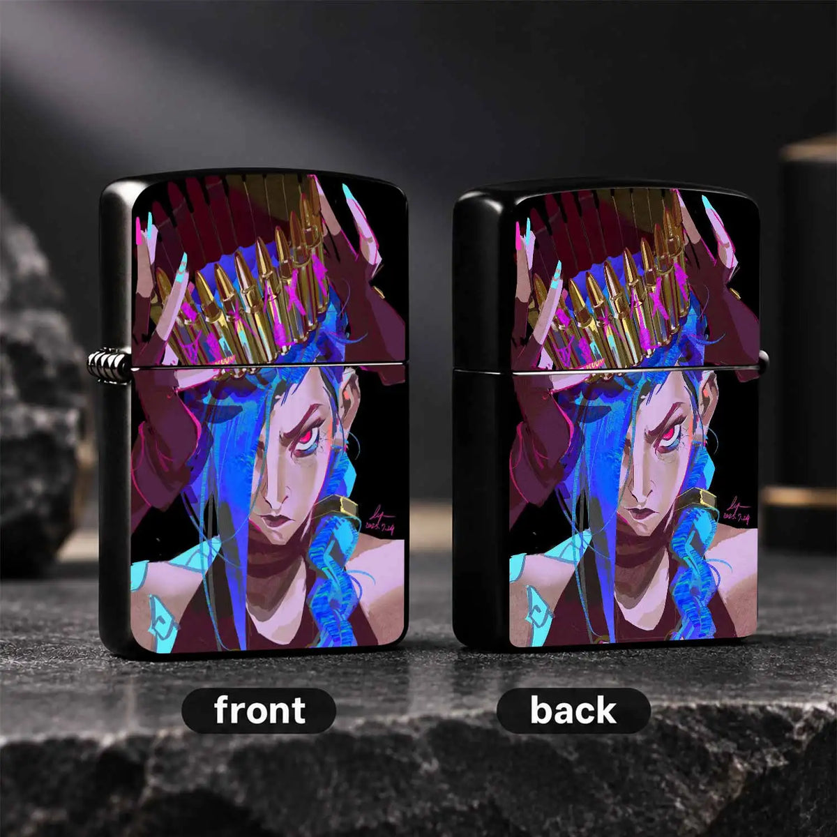 Creative Jinx Bullet Chain Themed Lighter, Stylish Cyber Neon Style Desktop Ornament, Portable Daily Use Ignition Tool, Ideal Gift For Friends And Fans For Collection, Trendy Peripheral For Birthday Holiday, Suitable For All
