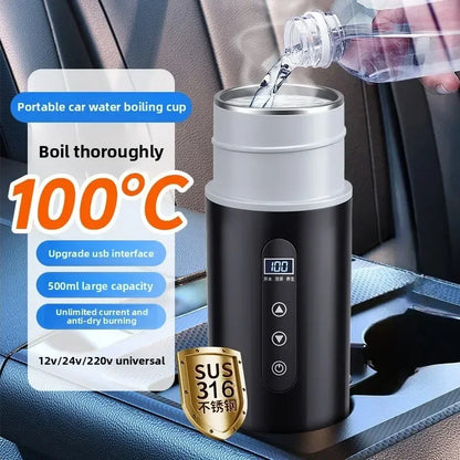 Durable Car Boiling Cup  12v24v Universal Usb Thermal Insulation Integrated Size Truck Heating Boiling Cup