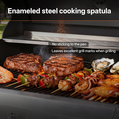 58,500 BTU 5-Burner Propane Gas Grill BBQ with Side Burner, Porcelain Grates, Wheels