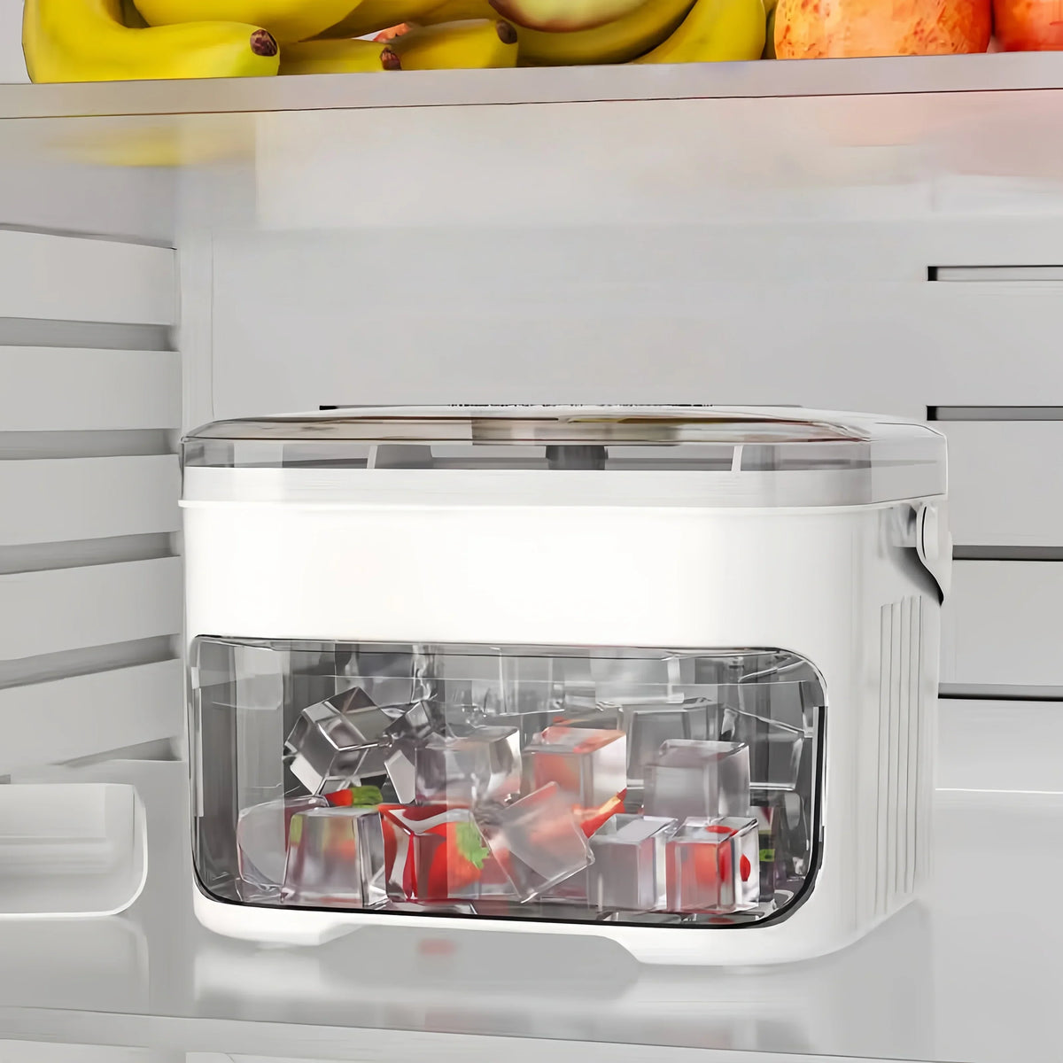 2-Layer Ice Cube Tray with Lid, Large Capacity & Space-Saving, Perfect for Small Freezers. Easy Make & Store.
