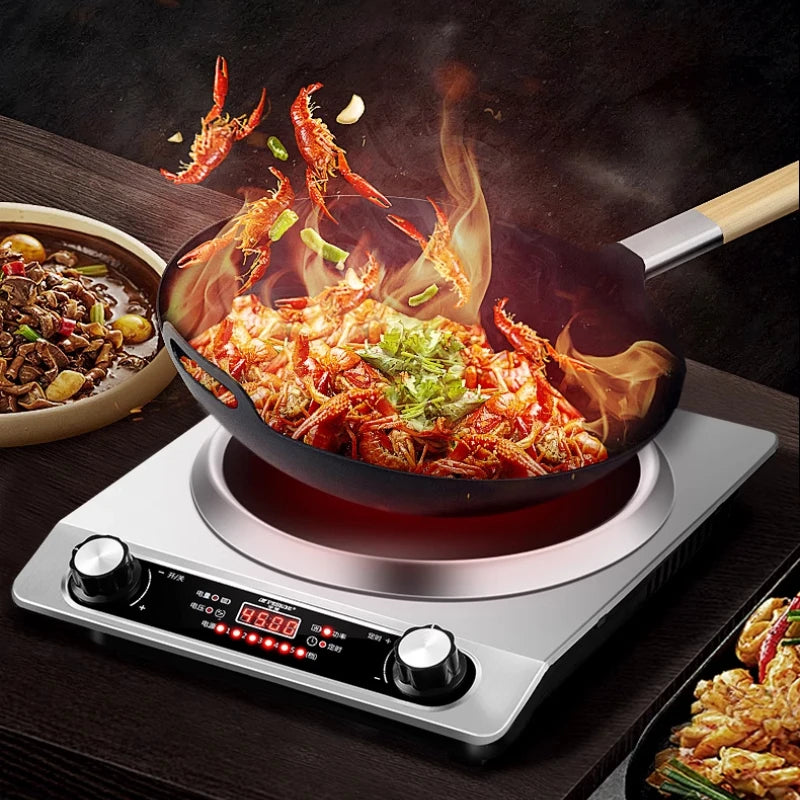 Concave induction cooker 4500W household high power fierce fire cooking pot all-in-one commercial waterproof stove
