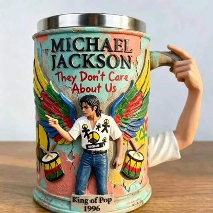 300ml Michael Jackson Beer Mug 304 Stainless Steel Liner Premium Resin Exterior Cup