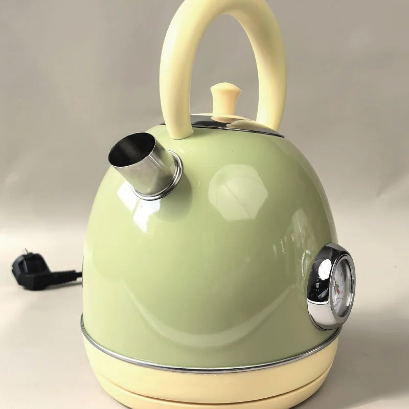 1850W Retro Printed Paint Electric Kettle Auto Power Off 304 Stainless Steel Boiling kettle With Temperature Display Teapot 1.7L