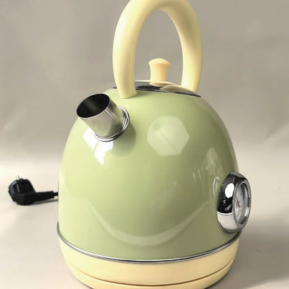 1850W Retro Printed Paint Electric Kettle Auto Power Off 304 Stainless Steel Boiling kettle With Temperature Display Teapot 1.7L
