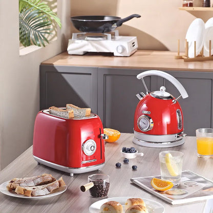 220V European Style Electric Kettle Vintage Red High Capacity ABCDFEG