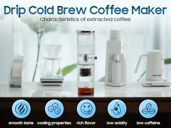 MHW-3BOMBER Iced Coffee Maker 400ml Cold Brewer Portable Cold Brewing Coffee Kettle Glass Coffee Pitcher Summer Camping Tools