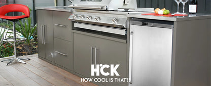 HCK Freezer, Undercounter Refrigerator with Stainless Steel Body, Electronic Temperature Control, Lockable Door, 3 Movable Baske