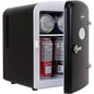 Mini Fridge- Black Refrigerator 6 Can Portable Cooler for Bedroom Office Dorm Car Compact Fridge for Drinks Makeup Skincare Dua
