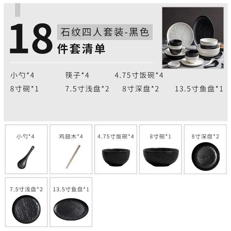 CiHui LIFE Premium Dishes New Tableware Set Household Ceramic Bowl Set Light Luxury 2023