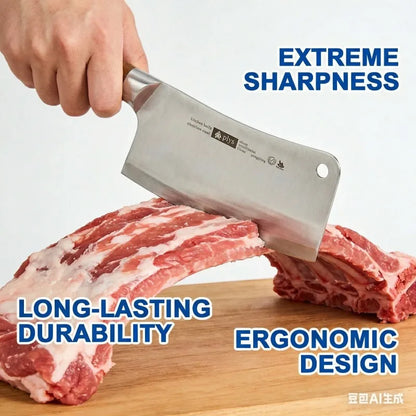 New Upgaded Complete 4-Piece Knife Set with Box - Stainless Steel Cleaver, Chef, Slicing & Paring Knives for All Kitchen Needs