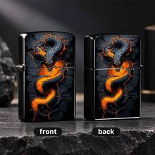 Lava Glow Serpent Pattern Lighter, Cool Cracked Magma Snake Design Portable Igniter, Stylish Dark Aesthetic Accessory For Daily Use, Party, Outdoor Camping, Gifting To Friends And Family, Unique Eye-Catching Decorative Practi