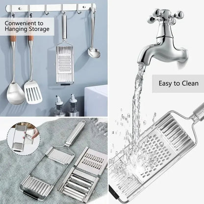 Professional Handheld Food Grater Set 4 Interchangeable Blades Cheese Garlic Ginger Chocolate Vegetable Fruits Zester Slicer Kitchen Tool