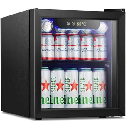 Mini Fridge Cooler 12 Bottle 48 Can Beverage Refrigerator with Glass Door for Drinks or Beer Wine Small Drink Dispenser for Hom
